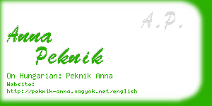 anna peknik business card